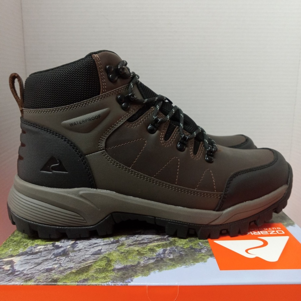 Ozark Trail OT Meadows 2.0 Men's Hiking Boots Size 12 Brown Waterproof‎ Leather